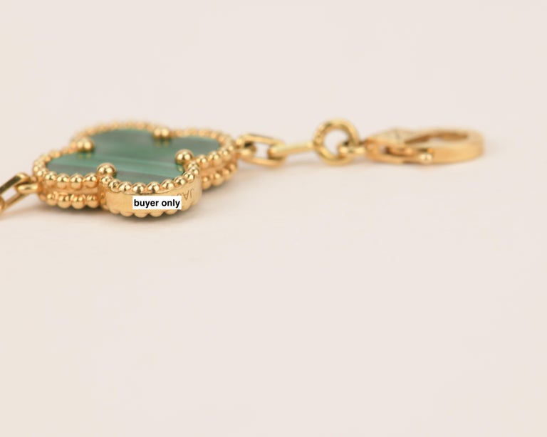 Van Cleef & Arpels 5 Motif Vintage Alhambra Malachite Bracelet