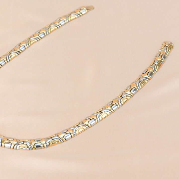 Bvlgari Alveare Gold and Steel Choker Necklace
