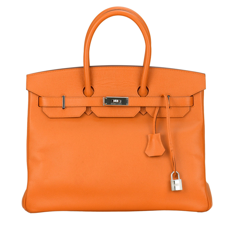 Hermès Birkin 35cm Orange Epsom Leather with Silver Hardware