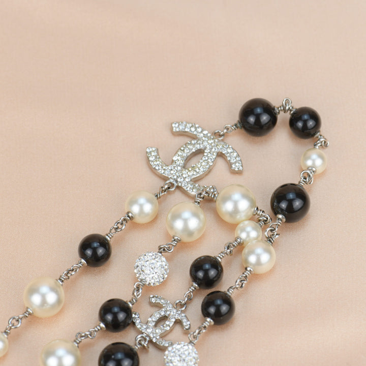 Chanel CC Pearl and Crystals Sautoir Chain Necklace