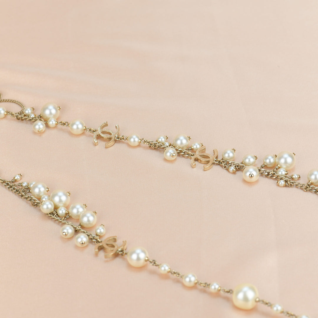 Chanel CC Pearl Sautoir Chain Necklace