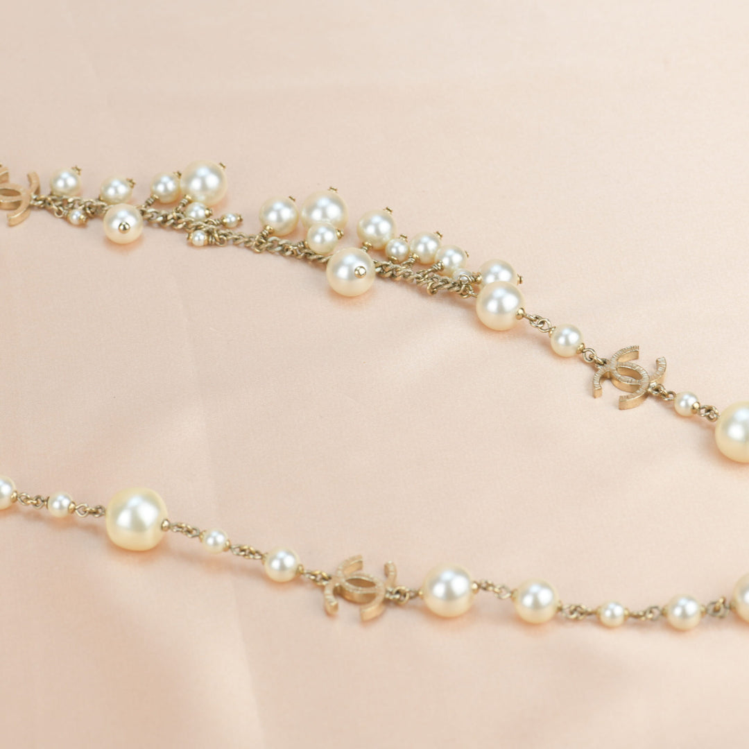 Chanel CC Pearl Sautoir Chain Necklace