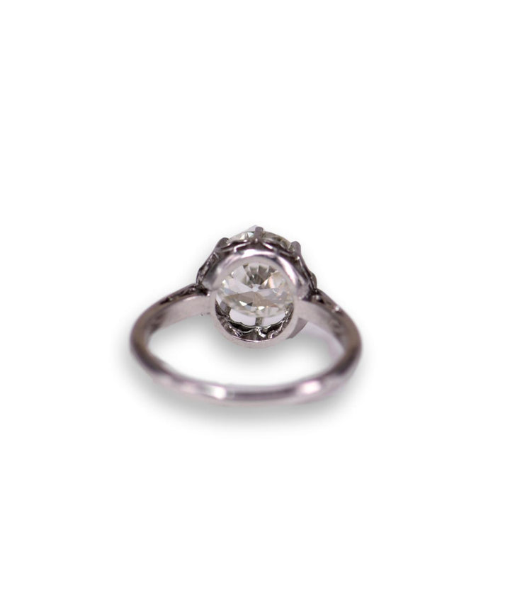Art Deco Old Cut Diamond Platinum Solitaire Ring