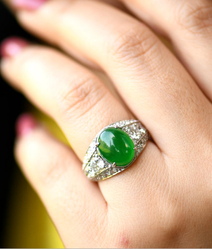 Jade ring on model