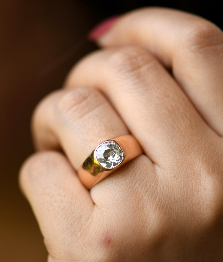 Victorian Yellow Gold and Old Mine Cut Diamond Ring - SOLD