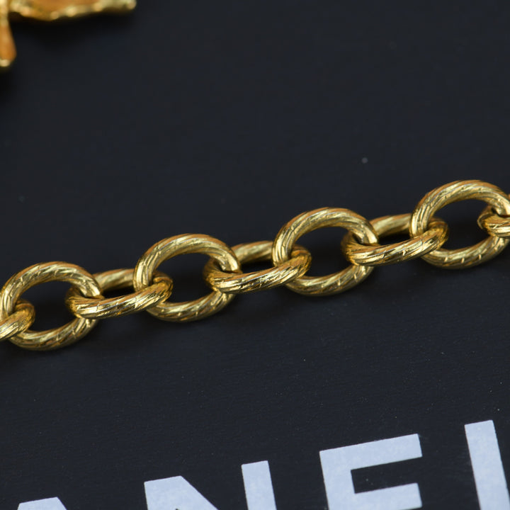 Chanel Vintage Gold Plated Chain Necklace with Six Iconic Charms