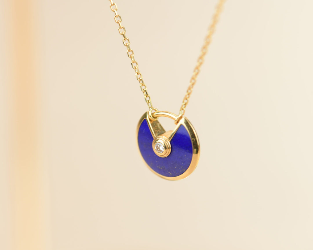 Cartier Amulette de Cartier 18K Yellow Gold Lapis Lazuli Necklace