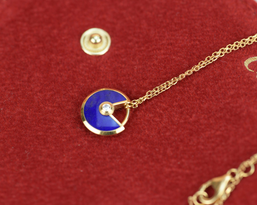 Cartier Amulette de Cartier 18K Yellow Gold Lapis Lazuli Necklace