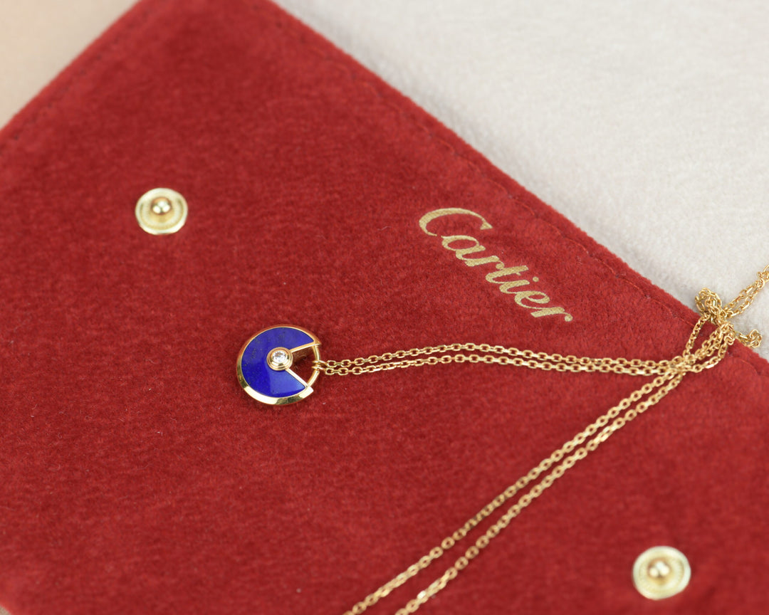 Cartier Amulette de Cartier 18K Yellow Gold Lapis Lazuli Necklace