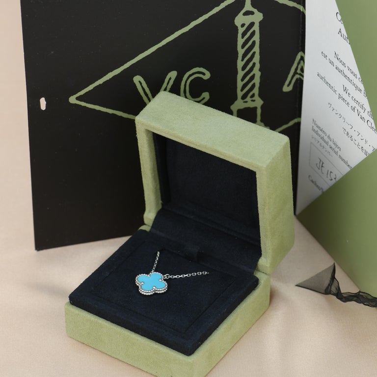 Van Cleef & Arpels Turquoise Alhambra Pendant Necklace