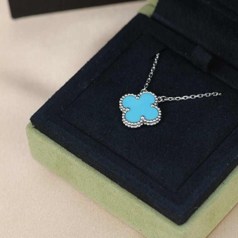 Van Cleef & Arpels Turquoise Alhambra Pendant Necklace