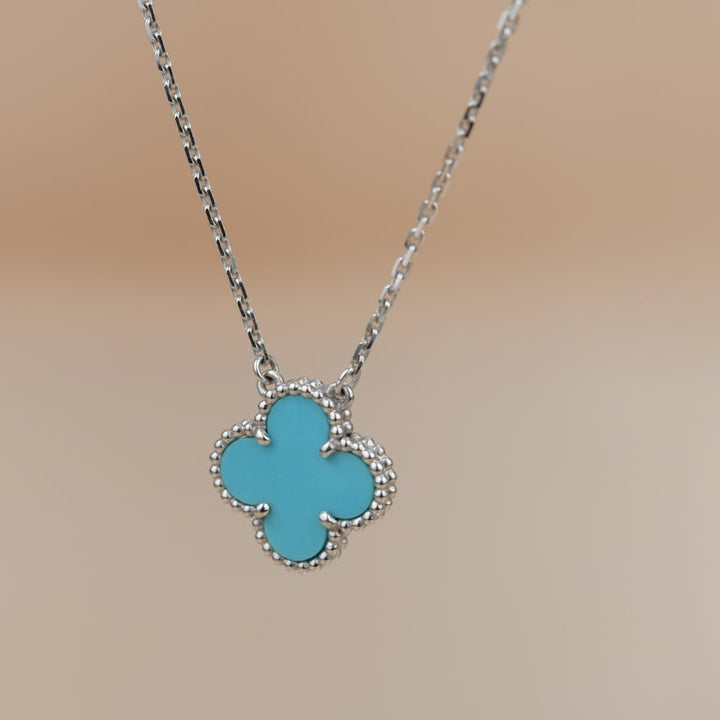 Van Cleef & Arpels Turquoise Alhambra Pendant Necklace