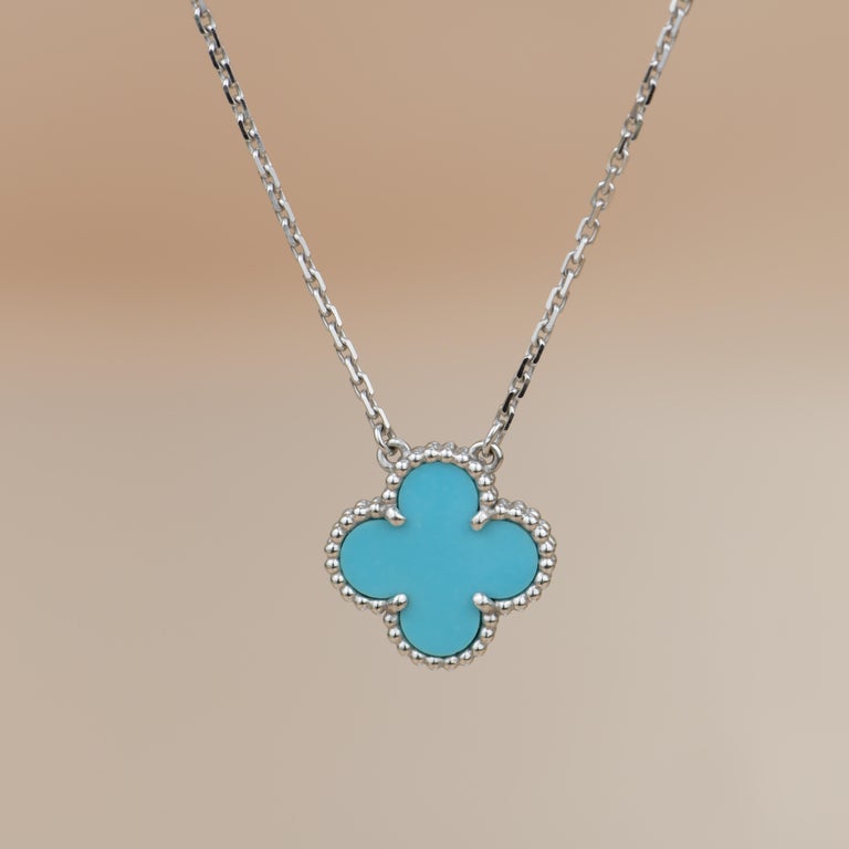 Van Cleef & Arpels Turquoise Alhambra Pendant Necklace