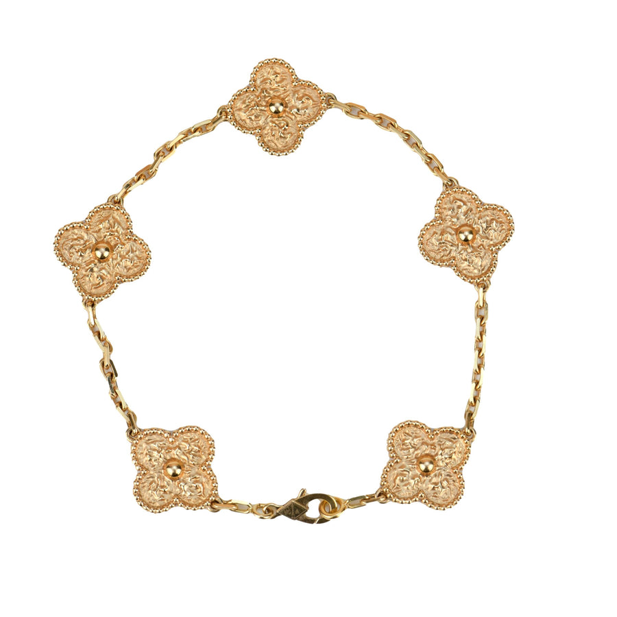 Van Cleef & Arpels 5 Motif Vintage Alhambra Rose Gold Bracelet