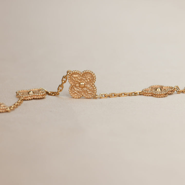 Van Cleef & Arpels 5 Motif Vintage Alhambra Rose Gold Bracelet