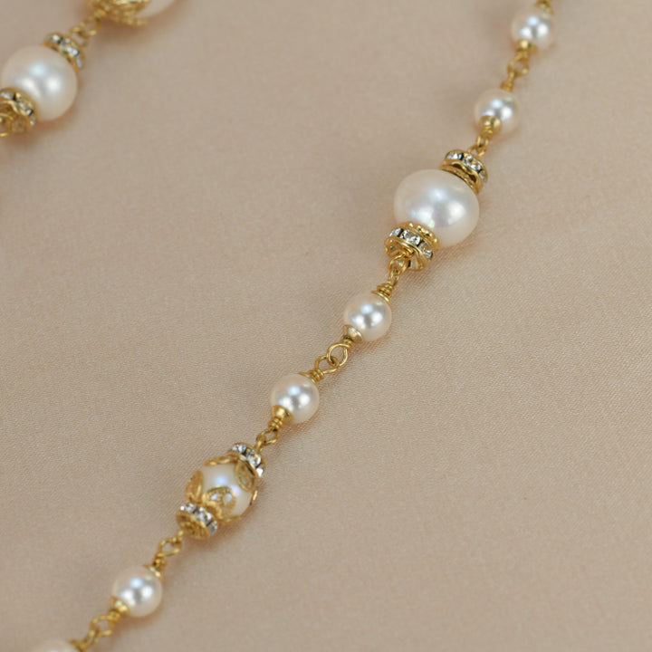 Chanel CC White Pearl Long Necklace