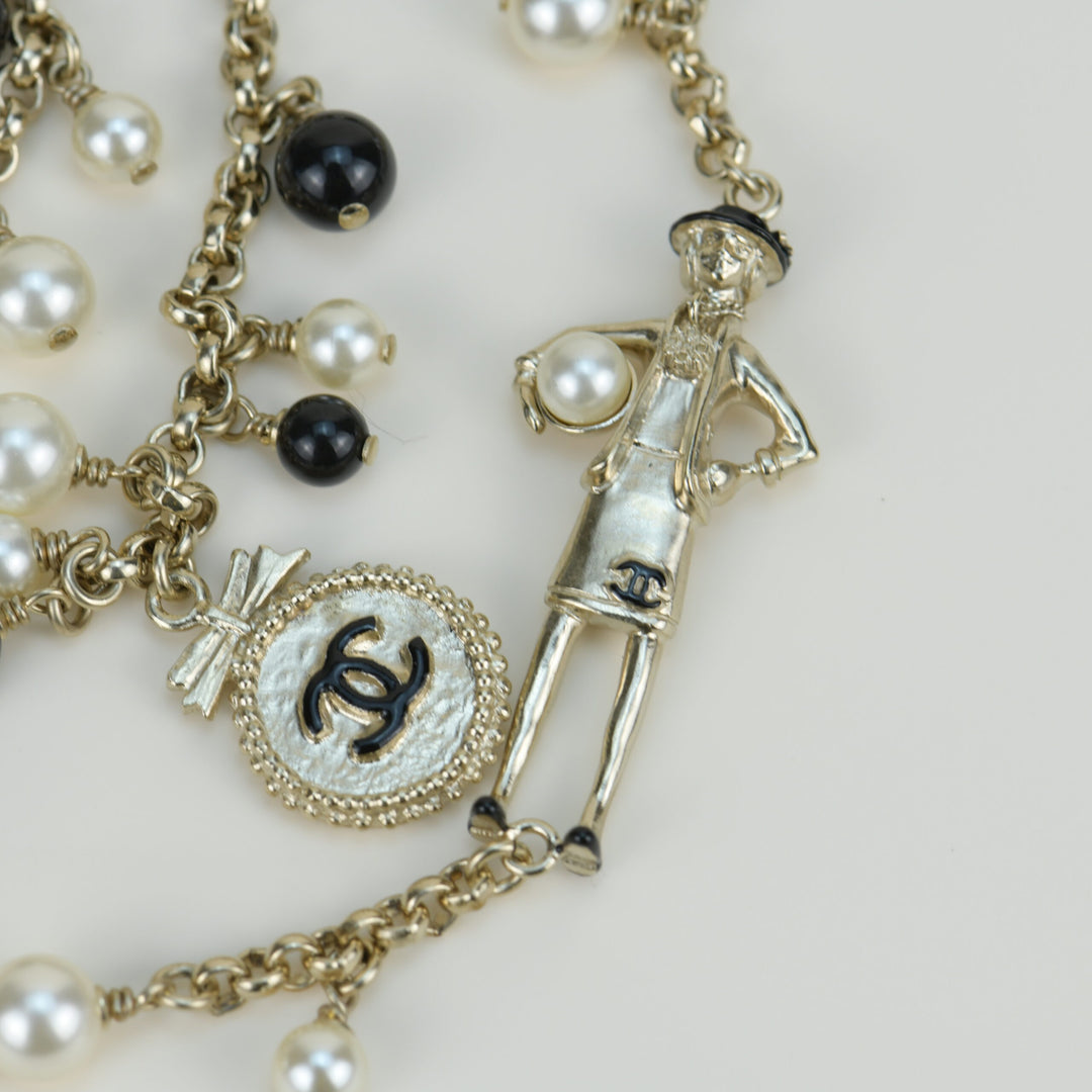 Chanel CC Limited Edition Enamel Coco Mademoiselle Pearl Necklace