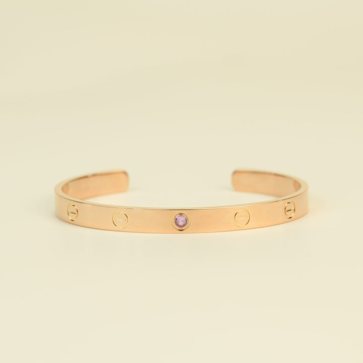 Cartier Rose Gold Love Bangle with Sapphire Size 18