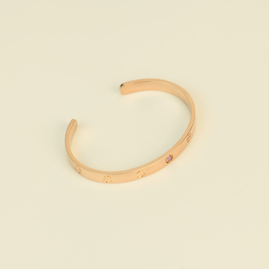 Cartier Rose Gold Love Bangle with Sapphire Size 18