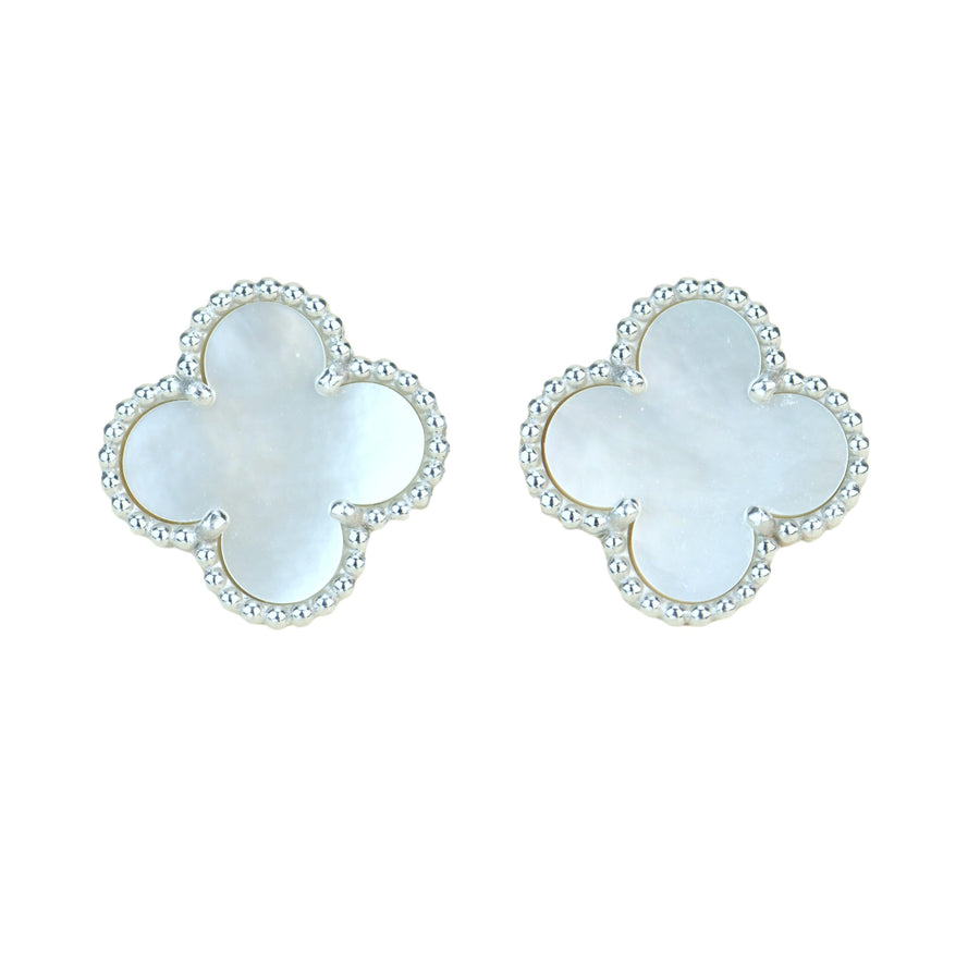 Van Cleef & Arpels Alhambra Mother Of Pearl Gold Earrings
