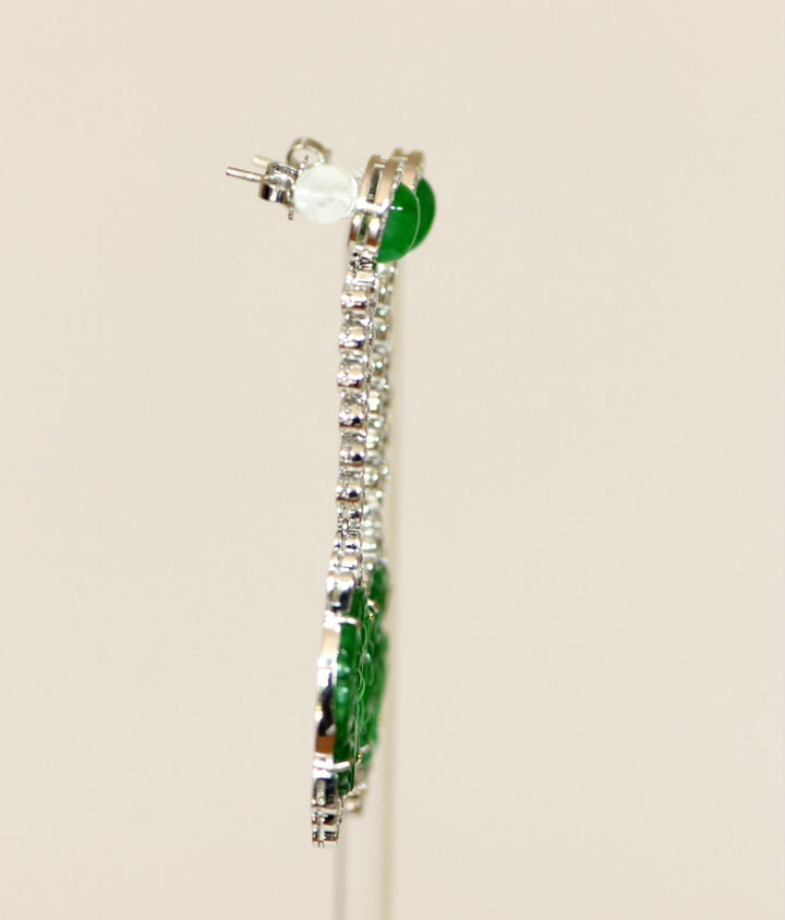 Natural A Jadeite and Diamond Earrings