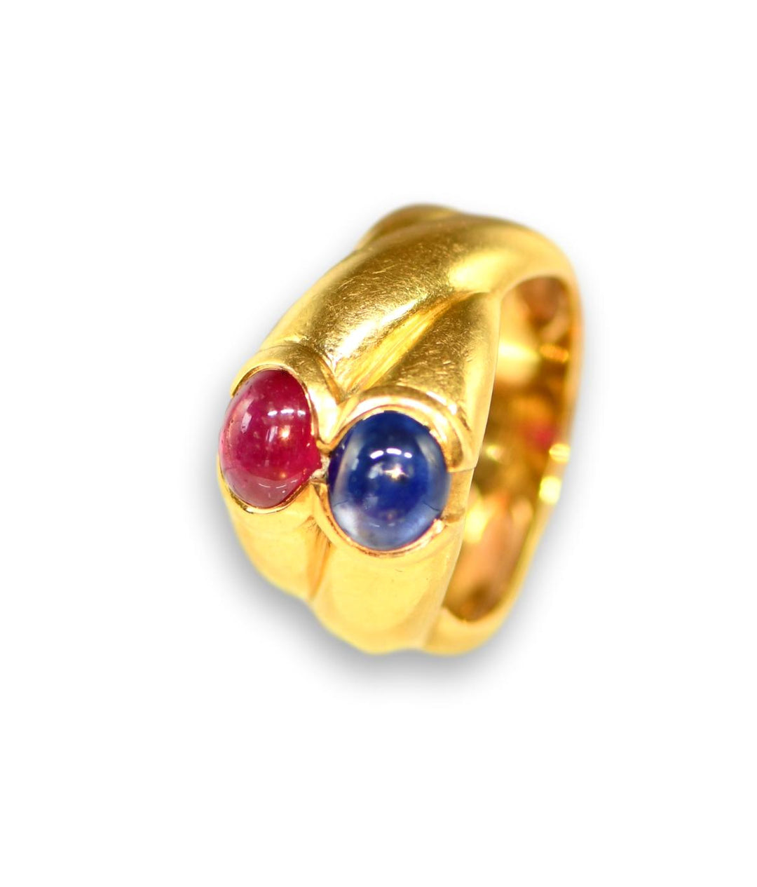 Ruby Sapphire Gold Cross Gold Ring - SOLD