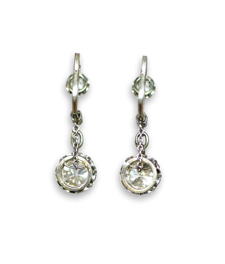 Edwardian Old Cut Diamond Drop Earrings - SOLD