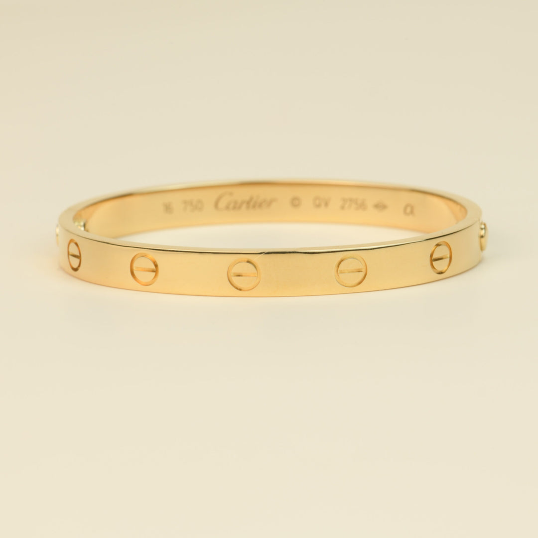 Cartier Love 18K Yellow Gold Bracelet front photo