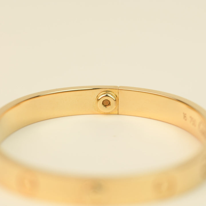 Cartier Love 18K Yellow Gold Bracelet Size 16