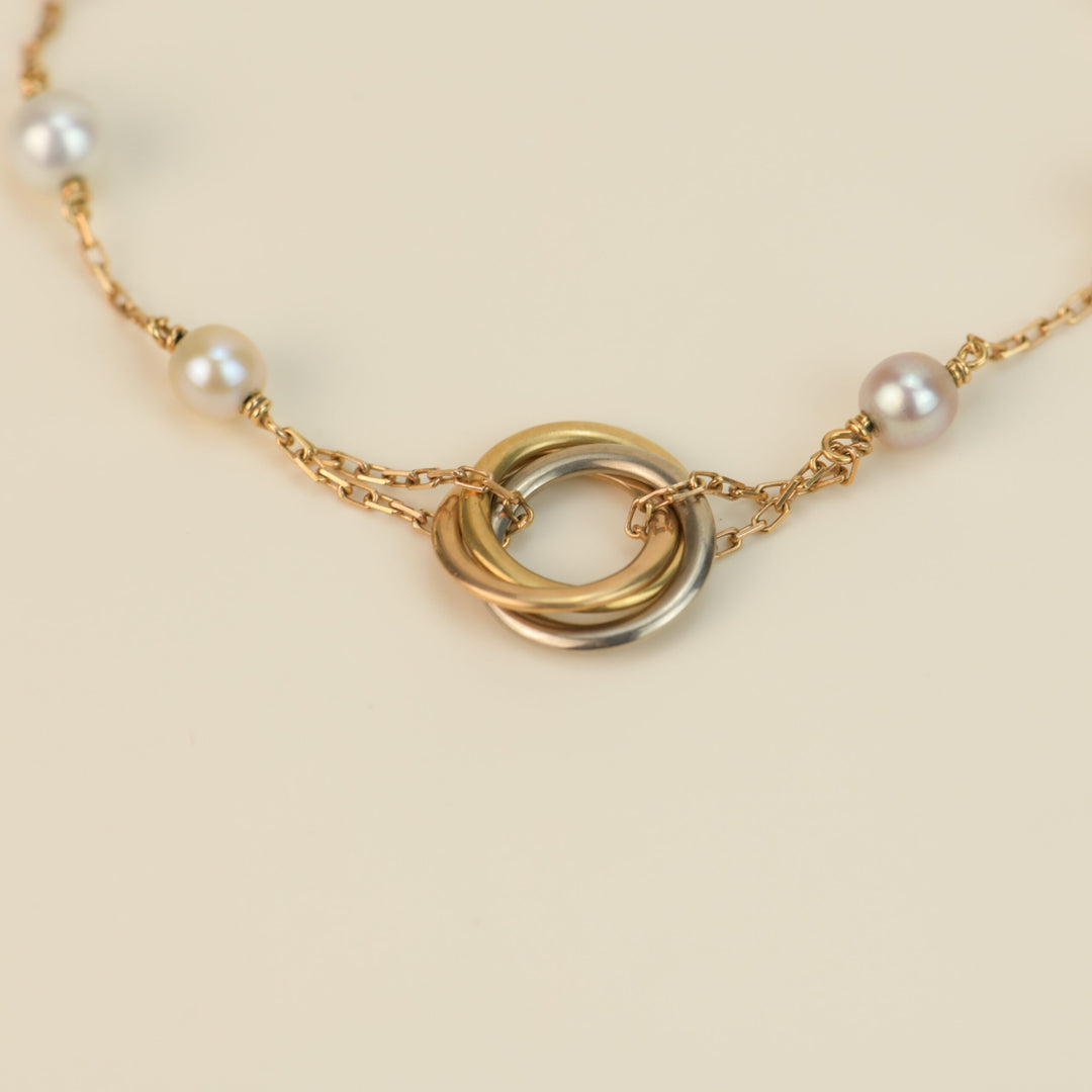 Cartier Trinity 18K Golds Pearl Bracelet