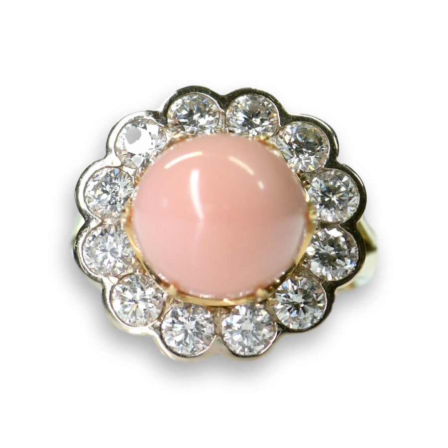 conch pearl diamond ring