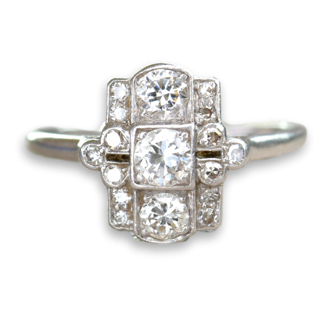 Art Deco Diamond Platinum Antique Ring- SOLD