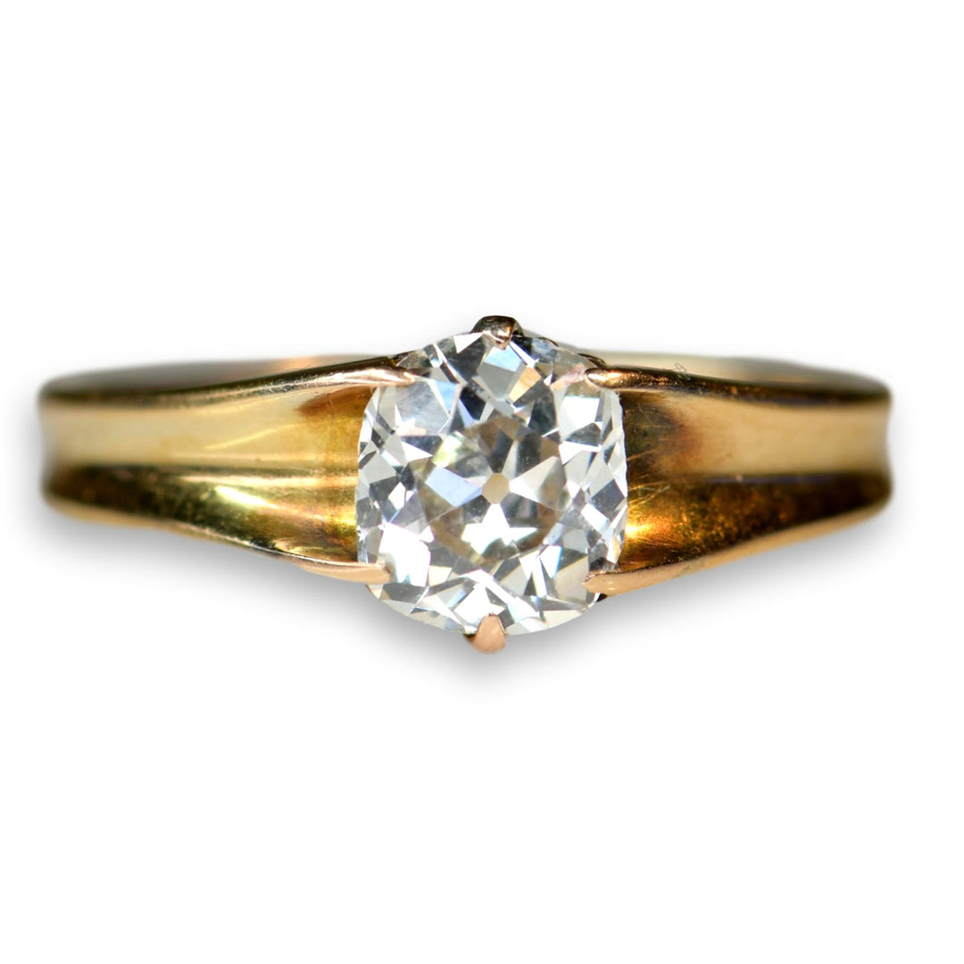 Victorian 18K Gold & Diamond Solitaire Ring- SOLD