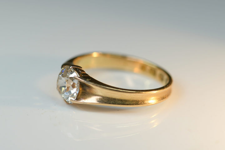 Victorian 18K Gold & Diamond Solitaire Ring- SOLD
