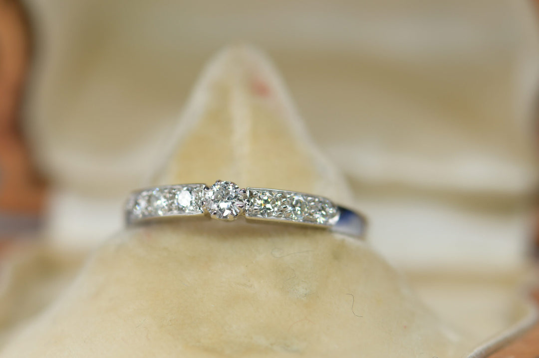 18K White Gold Half Eternity Wedding Ring
