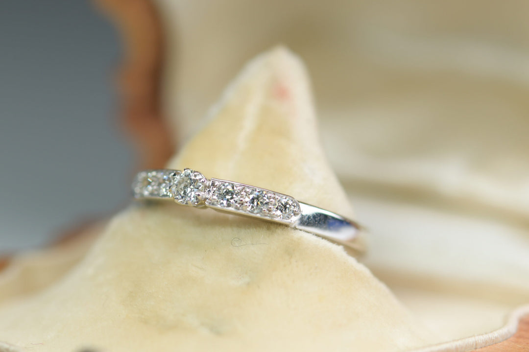 18K White Gold Half Eternity Wedding Ring