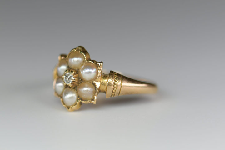 Victorian Diamond Seed Pearl Antique Ring- SOLD