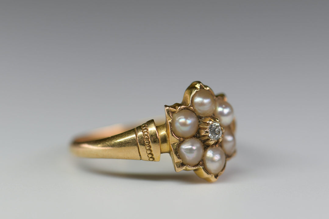 Victorian Diamond Seed Pearl Antique Ring- SOLD