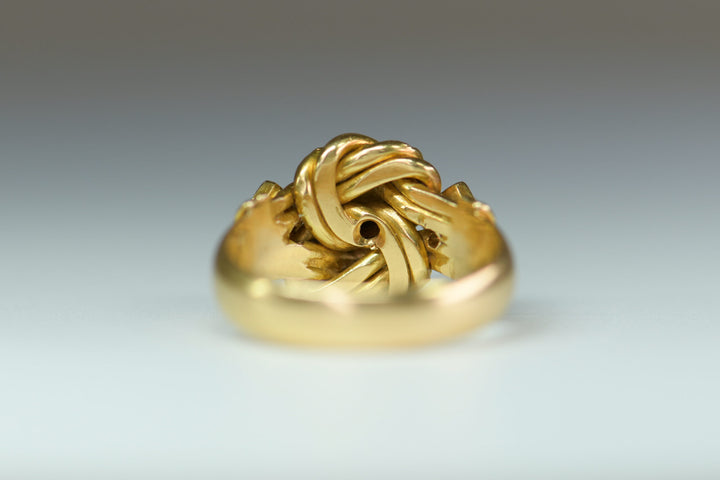 Edwardian 18 Karat Gold Diamond Love Knot Ring- SOLD