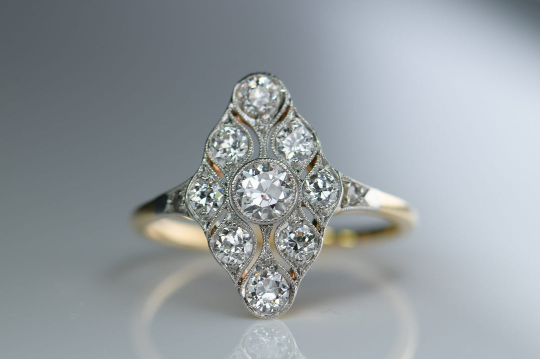 Art Deco 18K Gold & Platinum Diamond Ring