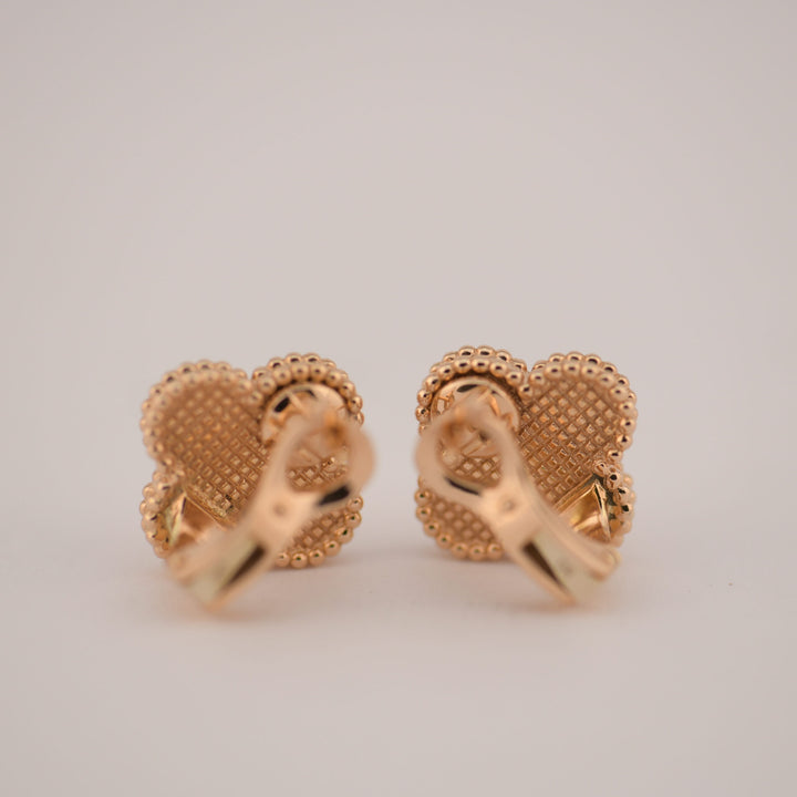 Van Cleef & Arpels Vintage Alhambra Medium Size Gold Earrings