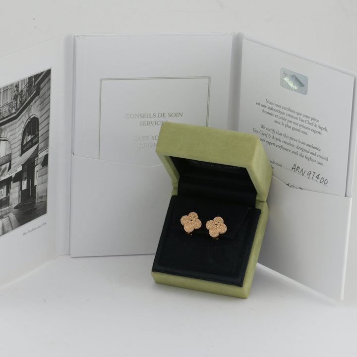 Van Cleef & Arpels Vintage Alhambra Medium Size Gold Earrings