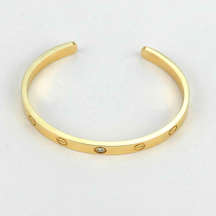 Cartier Love Bracelet with 1 Diamond 18K Yellow Gold Size 17