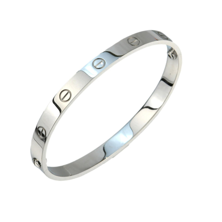 Cartier 18K White Gold Love Bracelet Size 18