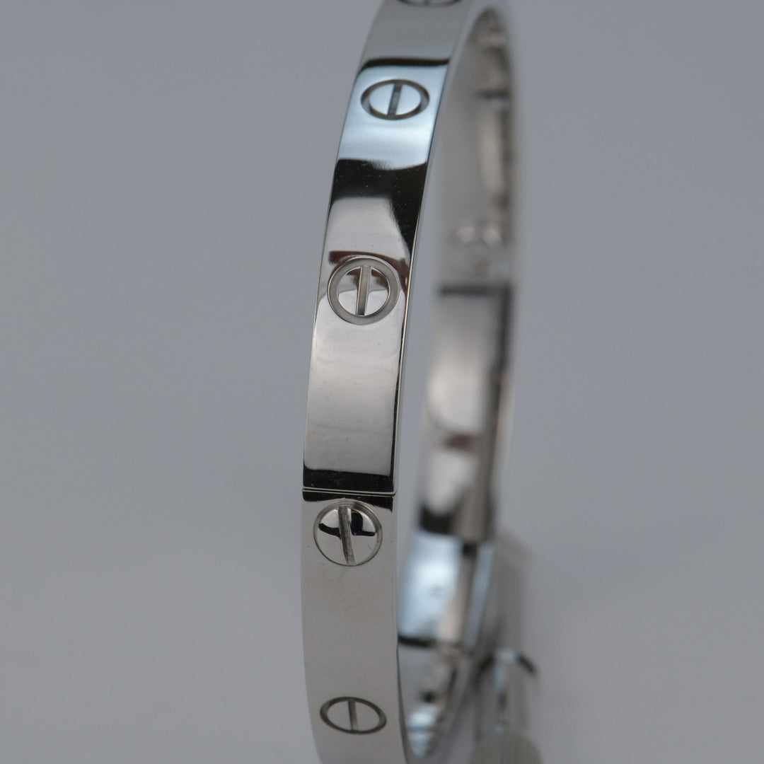 Cartier 18K White Gold Love Bracelet Size 18