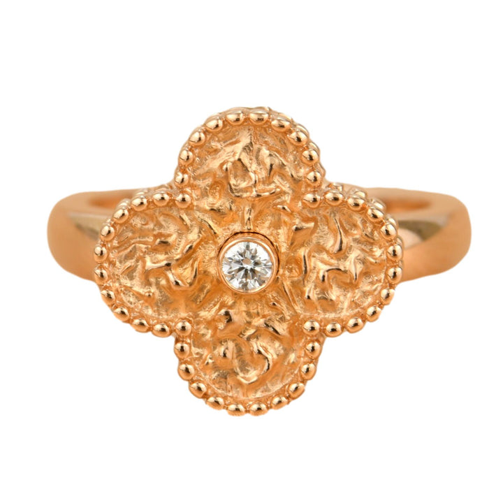 Van Cleef & Arpels Alhambra 18k Rose Gold Diamond Ring