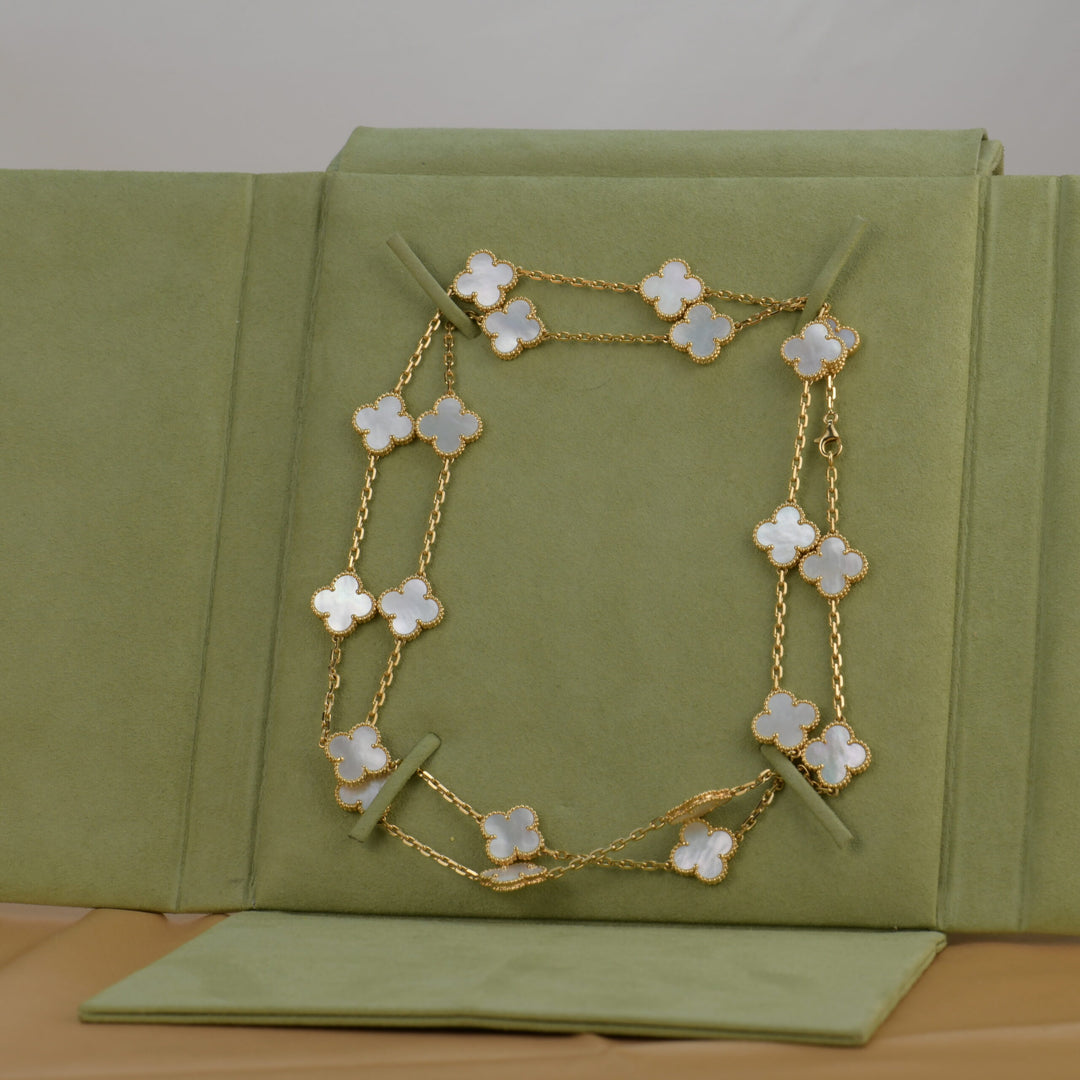 Van Cleef & Arpels Vintage Alhambra 20 Motifs Mother of Pearl Long Necklace