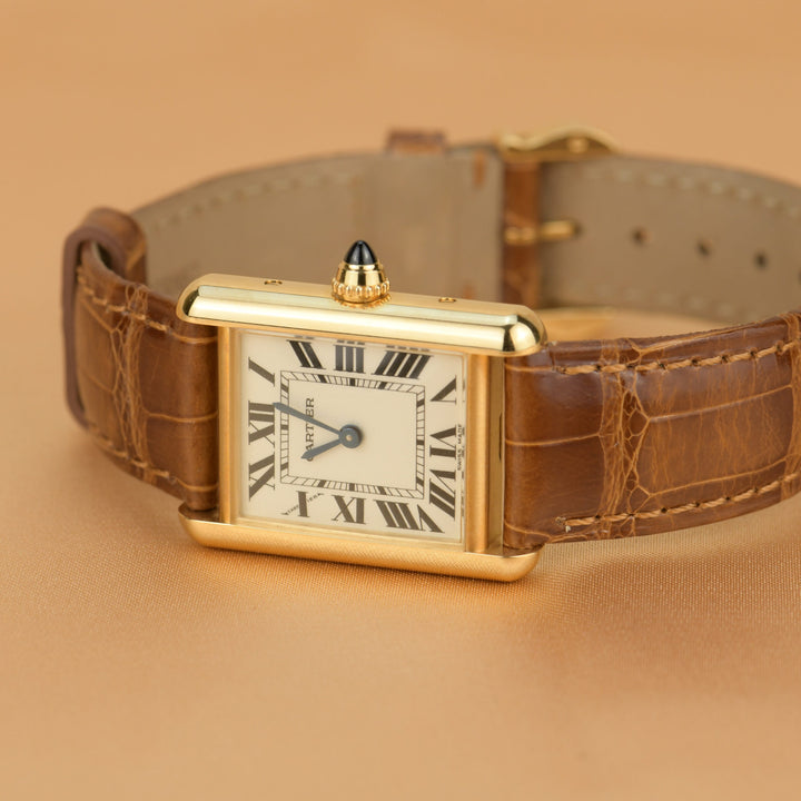 Never Worn Cartier Tank Louis Small Model 18k Yellow Gold Watch