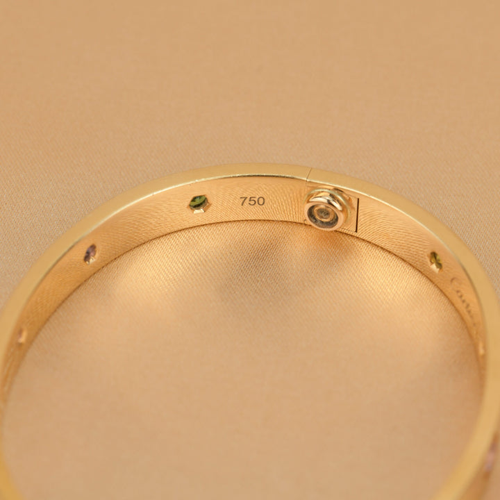 Cartier Love Bracelet Multi Gem Rose Gold Size 16