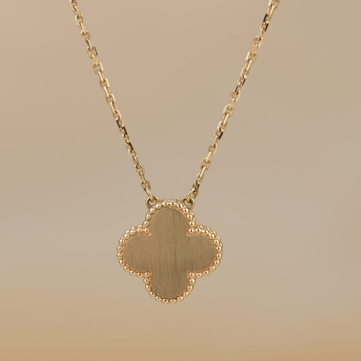 Van Cleef & Arpels Diamond Porcelain Limited Edition Alhambra Rose Gold Necklace